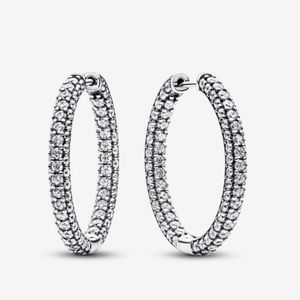 Timeless pave hoops Pandora